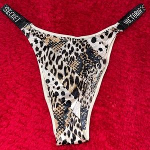 VS cheetah print shine strap panty